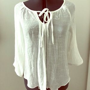 Boho Boutique White Long Sleeve Shirt
